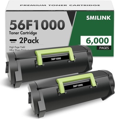 56F1000 Black Toner Cartridge Lexmark MS321dn MS421dw MS521dn MS321 MS421 2 PACK