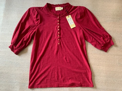 Nation LTD Veronique Girly Henley in Heartbreaker Size XS Pink New