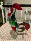 Rooster Vintage Hand Blown Murano Glass Italy 12" Tall Beautiful