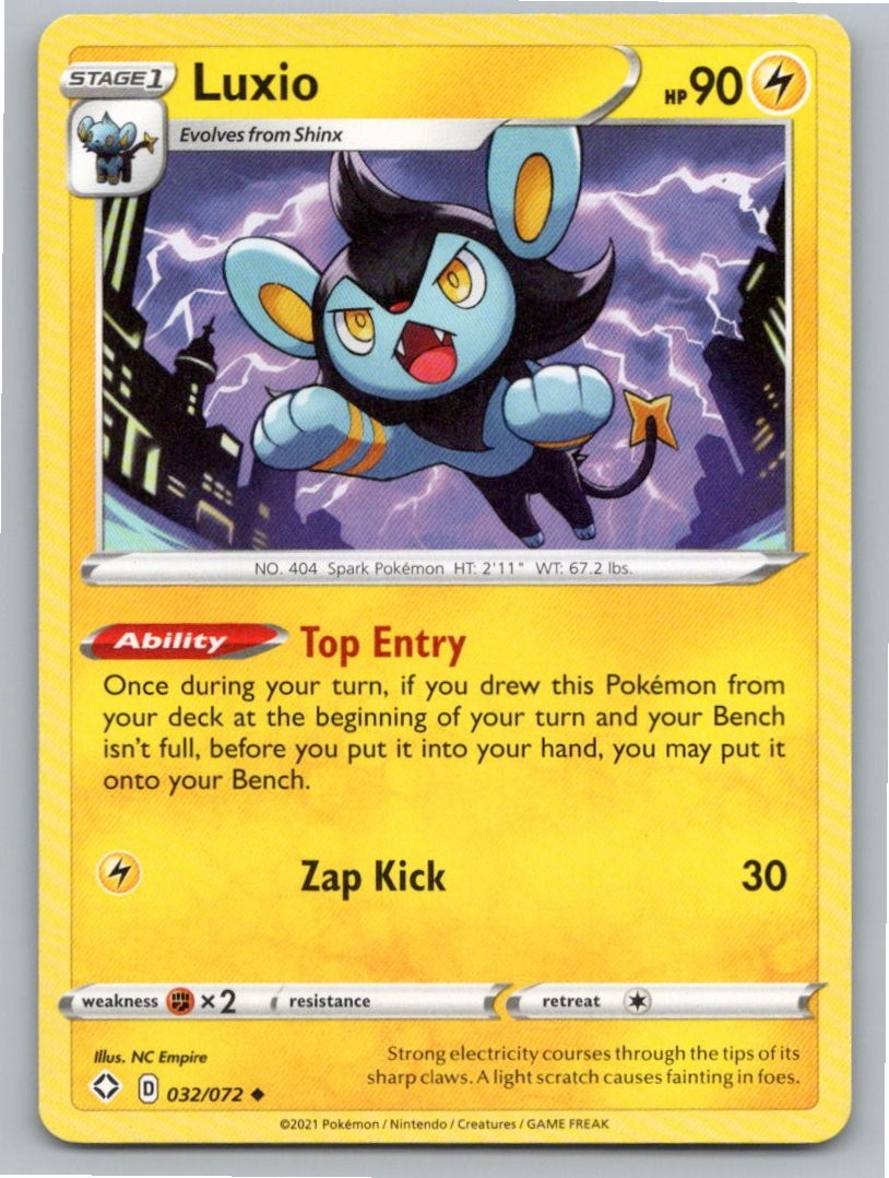 2021 POKEMON LUXIO SHINING FATES 032/072 UC NM A75321 FREE S&H