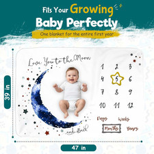 Baby Monthly Milestone Blanket Boys Girls. Premium Soft Fleece Photo Props First