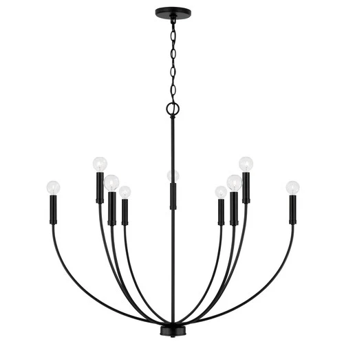 Capital Lighting 452191 Ansley 9 Light 35"W Taper Candle Style - Black - Picture 12 of 12