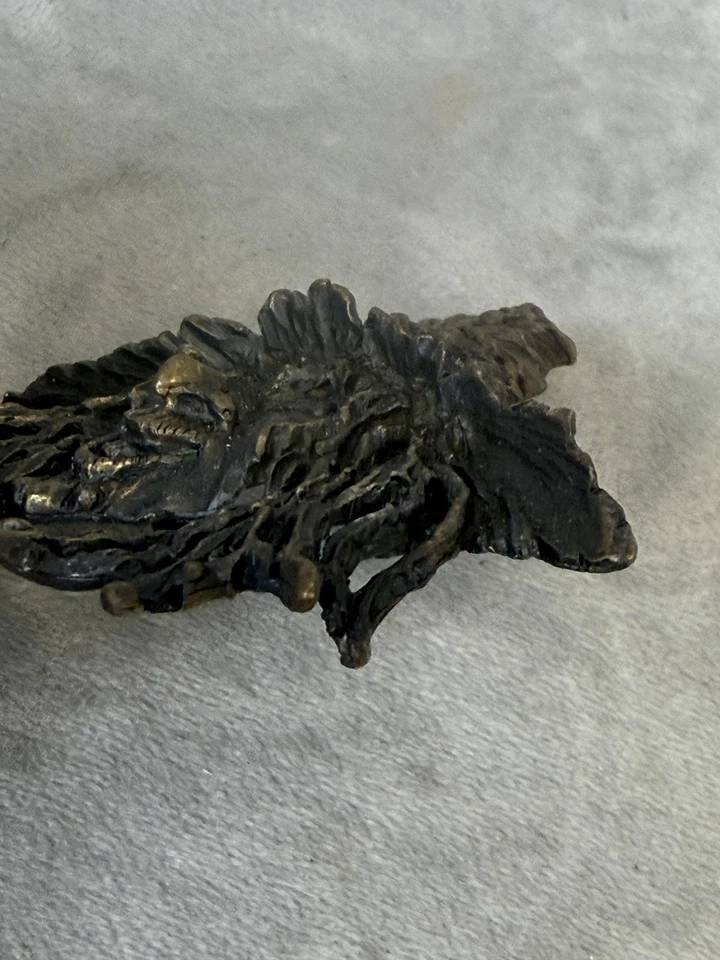 Vintage JJ Jonette Witch Hat Brooch Pin Bronze Tone Pewter Halloween Figural - Image 4 of 4