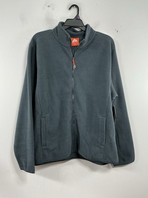Mens NWT Ozark Trail Fleece Sweatshirt Full Zip Gray 2XL