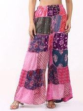 Women's Multi Patchwork Elastic Waist Stonewash Trousers Pant Wholesale Mix lot