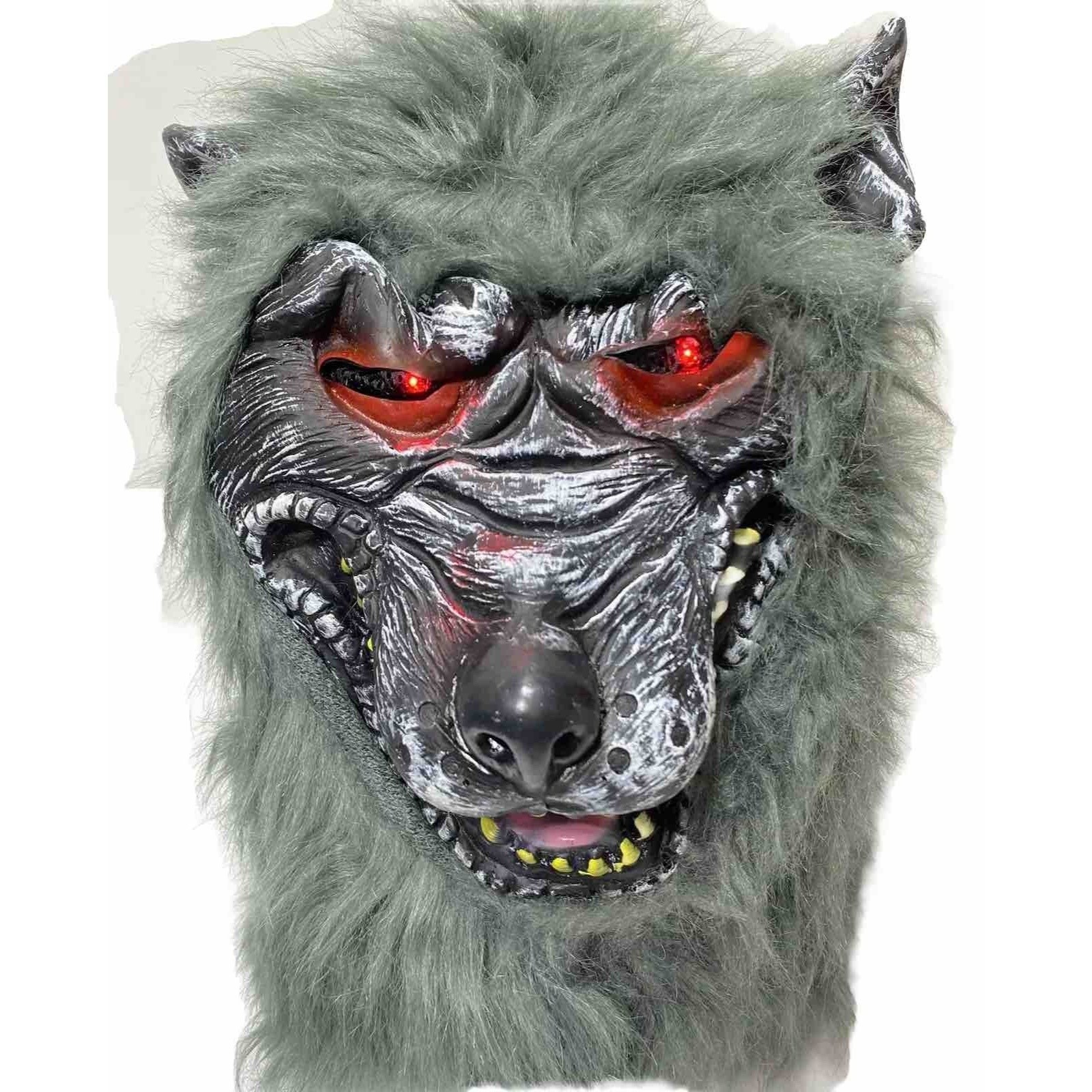 Máscara facial de ojos iluminados de lobo disfraz disfraces de disfraz de lobo gris máscara para adultos nueva