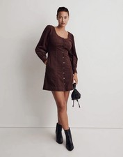 Madewell NEW with Tags Corduroy Mini Dress in Chocolate Raisin - Size 4