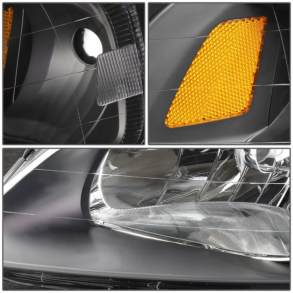 FOR 99-00 HONDA CIVIC EJ EM EK BLACK HOUSING AMBER CORNER HEADLIGHT SIGNAL LAMPS - Image 4 of 4