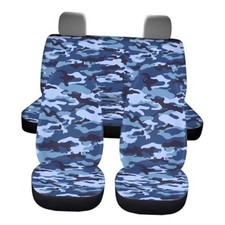 Car Seat Covers Set 4 Pack Stretchy Auto Interior Front Seats Rear Blue Camo