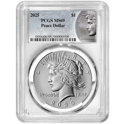 2025 $1 Peace Silver Dollar PCGS MS69 Peace Label