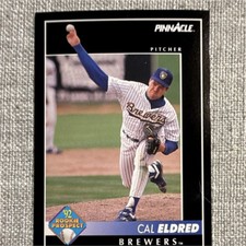 Pinnacle 1992 Cal Eldred Brewers '92 Rookie Prospect #249 Baseball Card. rookie card picture