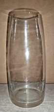 Vintage Large Heavy Clear Glass Vase 12.5  Tall  