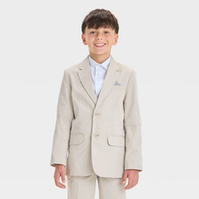 NWT Cat Jack Kids Button Up Khaki Suit Coat Jacket Size 7