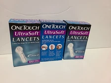 One Touch Ultra Soft Lancets 300 CT  (100 x 3 Boxes) Lifescan Exp 2026 or Later