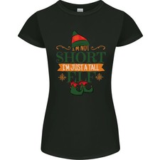 Camiseta Im Not Short Tall Elf Divertida Navidad Mujer Corte Pequeño