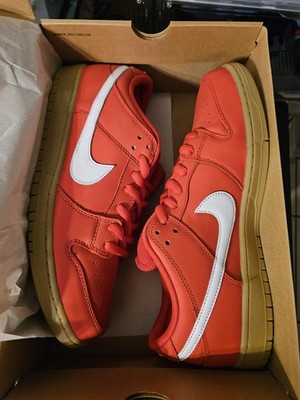 Nike SB Dunk Low University Red Gum Size 13 Orange Label