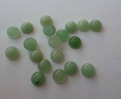 4 Stück Edelstein Cabochon grüner Aventurin Gr. ca.6x3mm zur Schmuckherstellung