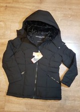Andrew Marc Medium Stretch Quilted Winter Coat Puffer Jacket Fur Hood Parka 0159