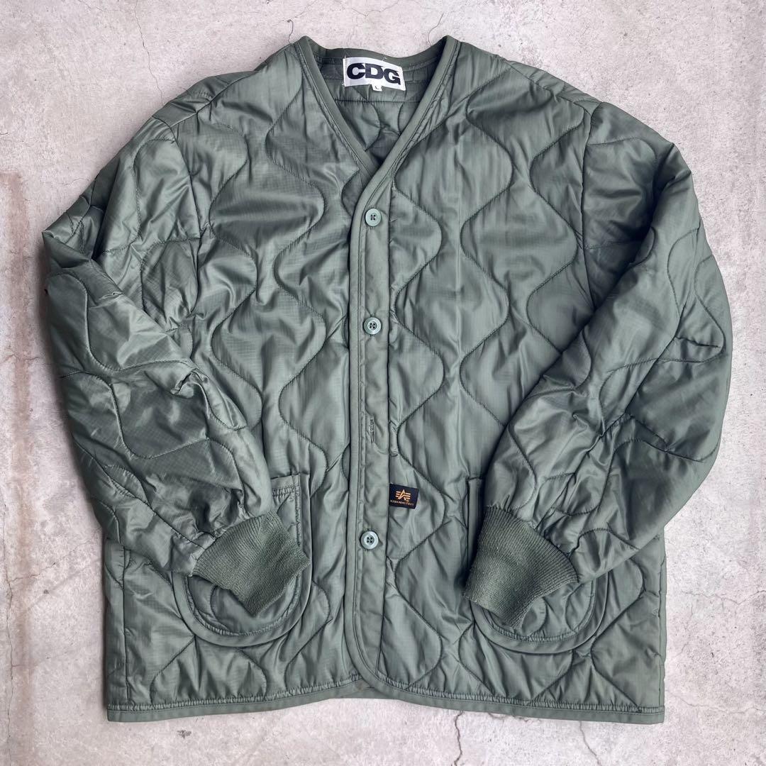 美品 CDG ALPHA LINER JACKET Small Khaki COMME des garons
