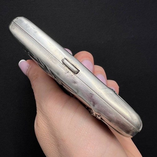 Antique Art Nouveau Silver 800 German Cigarette Case Early 1902s Monogram Signed - Picture 15 of 18