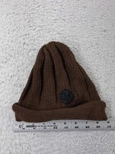 DC Shoes Beanie Toque Youth One Size Brown Knit Embroidered 100 Acrylic Winter