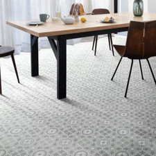 Grey & White Mosiac Tile Vinyl Flooring | 2.7mm Thickness | R10 Cushion Lino