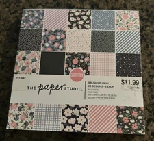 The Paper Studio BRUSHY FLORAL 6x6 Paper Pad 60 Pages 20 Designs