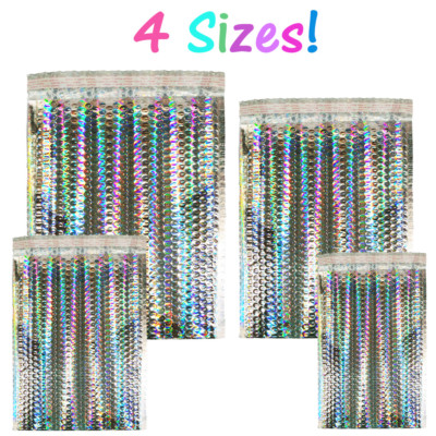 5X9'' 6X10, 8.5X12, 9.5X13''  Holographic Bubble Mailers, Metallic Padded Envelope