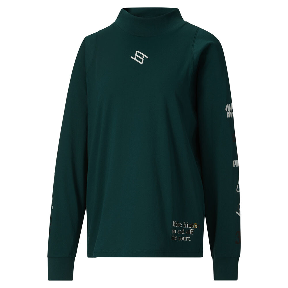 Puma Stewie X Reintroduce Crew Neck Long Sleeve T-Shirt Womens Green Casual Tops