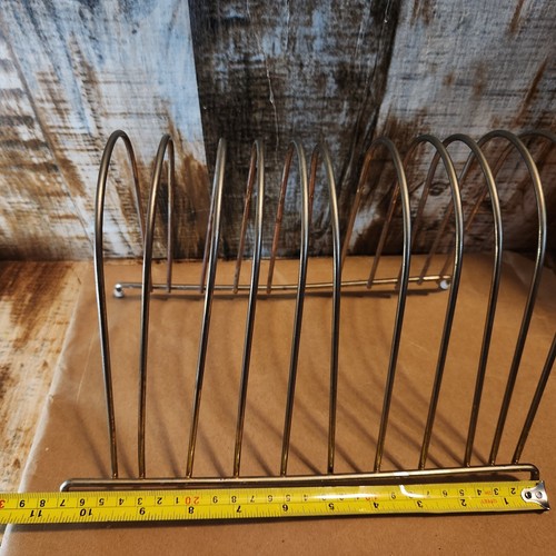 Vintage MCM Tabletop Record Album Rack Holder Metal Gold Tone - Picture 3 of 6