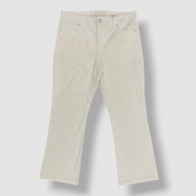 Gloria Vanderbilt Women White Shape Effect Tummy Sculpt Bootcut Ankle Jean Sz12