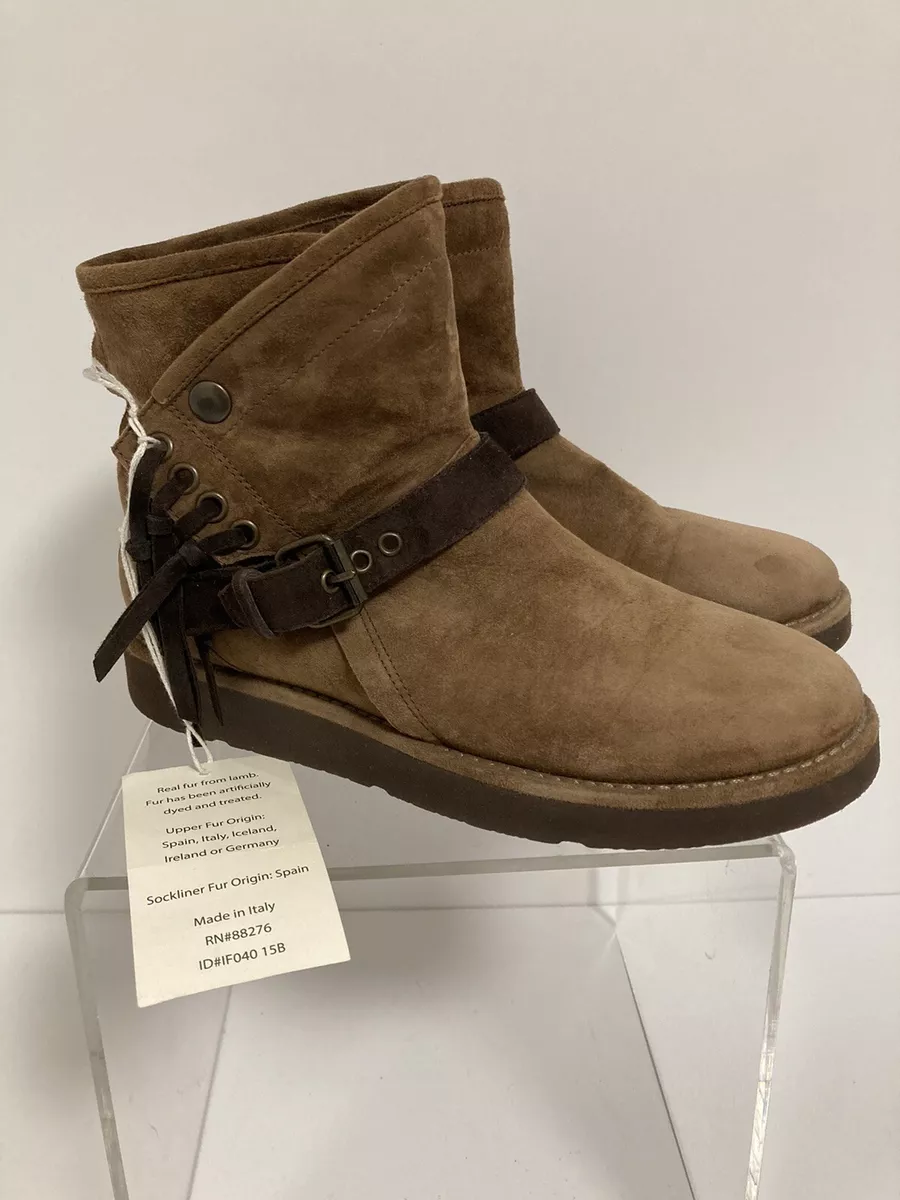 UGG LUXE COLLECTION ITALY KARISA Bruno Brown SUEDE SHEARLING