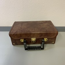 Vintage Vinyl 14 Cassette Audio Tape Carrying Case Faux Leather