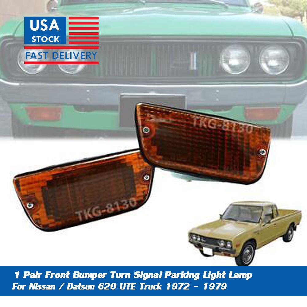 1 Pair Front Bumper Turn Signal Light Lamp For NIssan / Datsun 620
