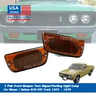 1 Pair Front Bumper Turn Signal Light Lamp For NIssan / Datsun 620 1972 - 1979