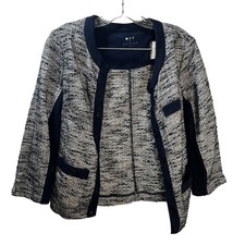 New Scoop Neck Tweed Jacket Small