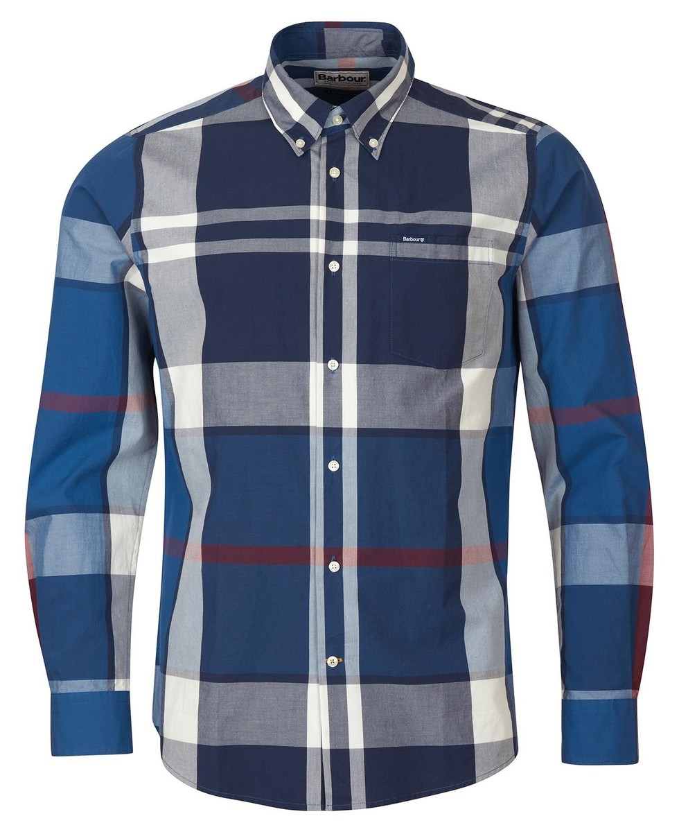 Barbour Harris Tailored Shirt Summer Navy UK