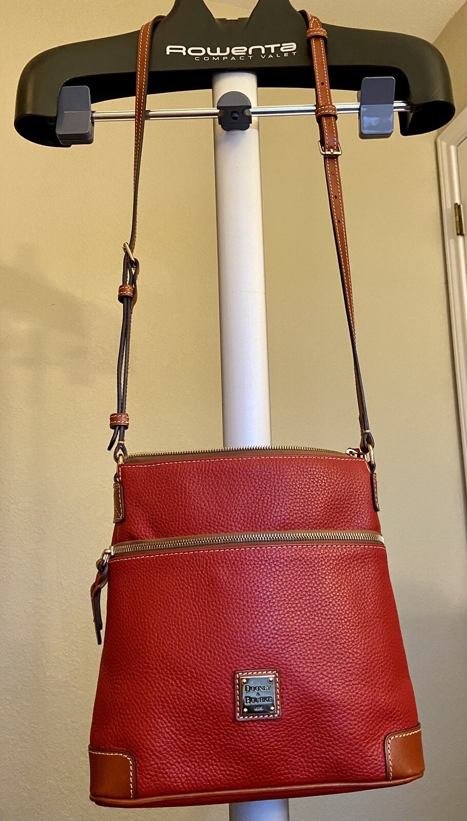 Dooney & Bourke Red Pebble Leather Crossbody Shoulder Bag eBay