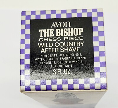 Avon The Bishop Chess Piece Wild Country After Shave Bottle 3 fl. oz