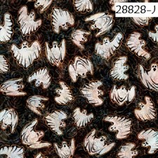 Wicked Halloween cotton Quilt fabric QT 28828-J Tossed Ghost on Black
