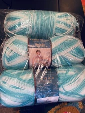 Package of 3 Lion Brand Ice Cream Yarn Mint color Same Dye Lot