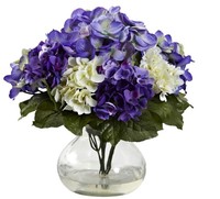 11-in H X 12-in W X 12-in D Blue/purple Hydrangea Silk Arrangement Decor 11-in H X 12-in W X 12-in D Blue/purple Hydrangea Silk Arrangement Decor