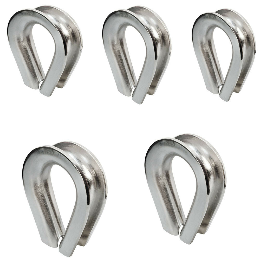 5 Pc 1/2" Stainless Steel Marine HEAVY DUTY Wire Rope Chain THIMBLE Rig Anchor