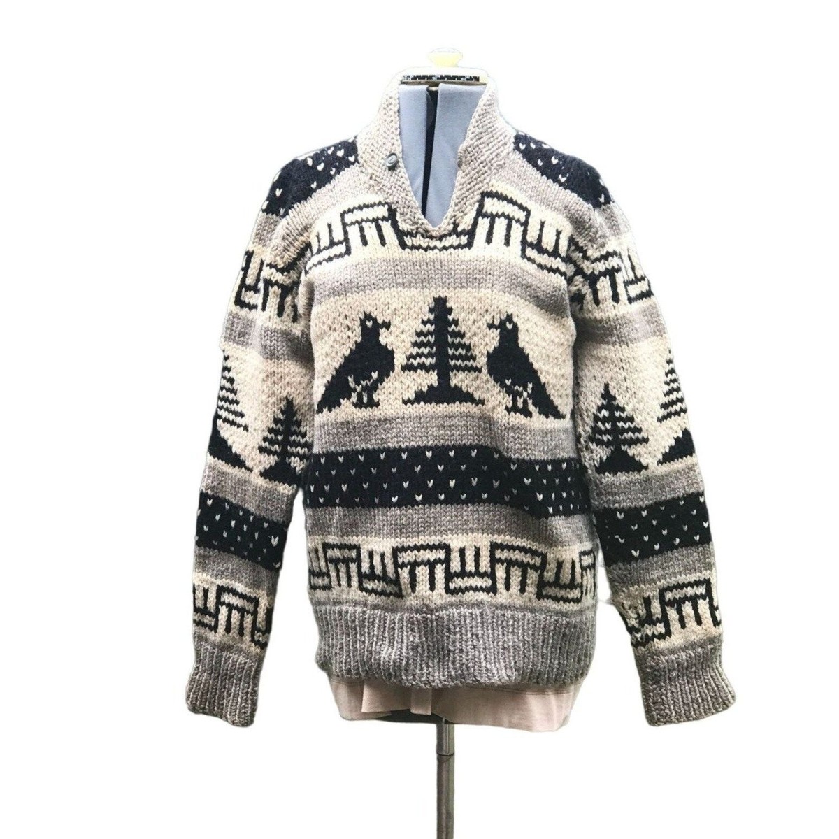 Vtg women's sweater ~M pullover artisan hand knit heavy thick