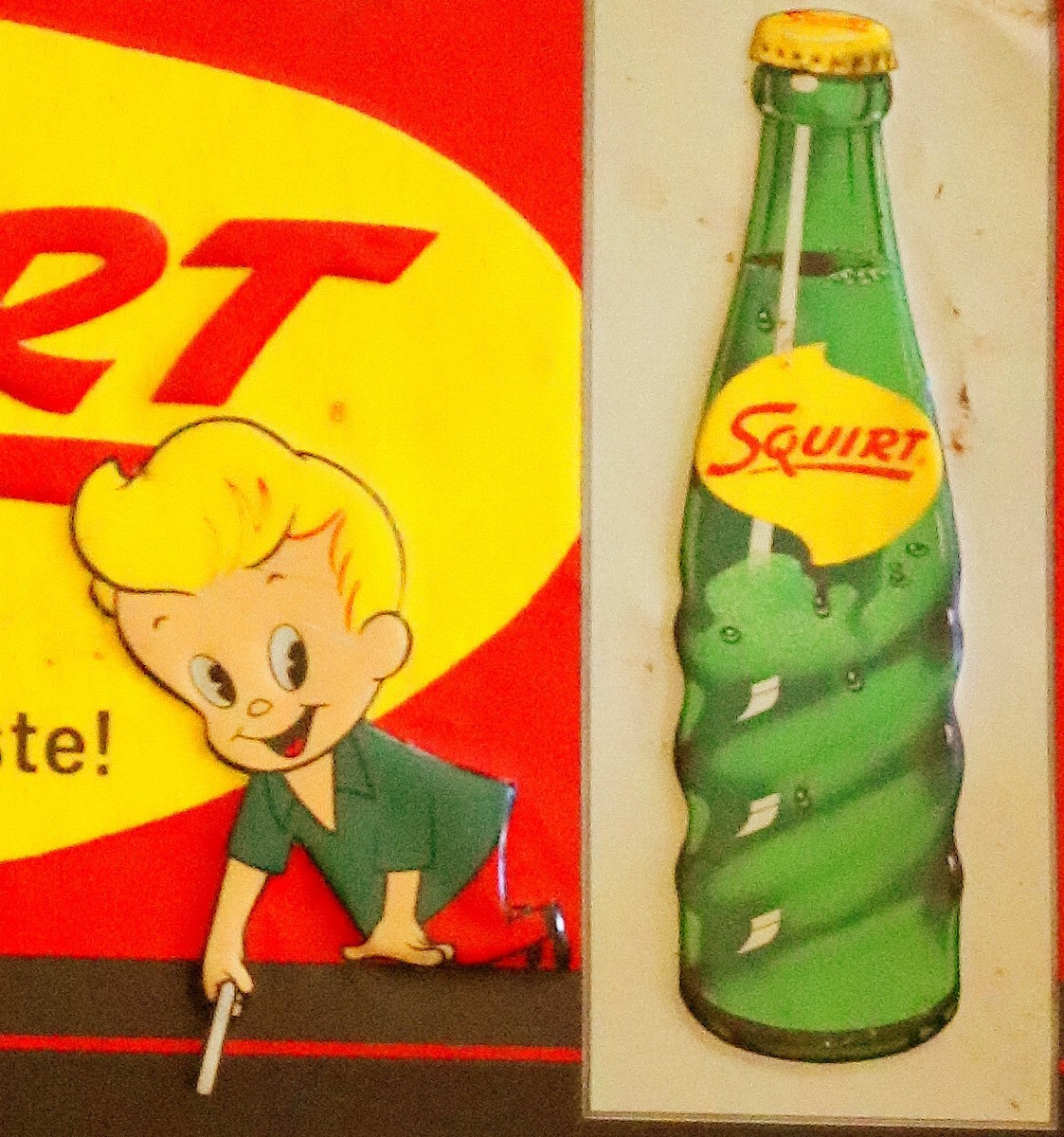 Vintage Rare 1959 Squirt Soft Drink Tin Chalkboard Menu Board Sign