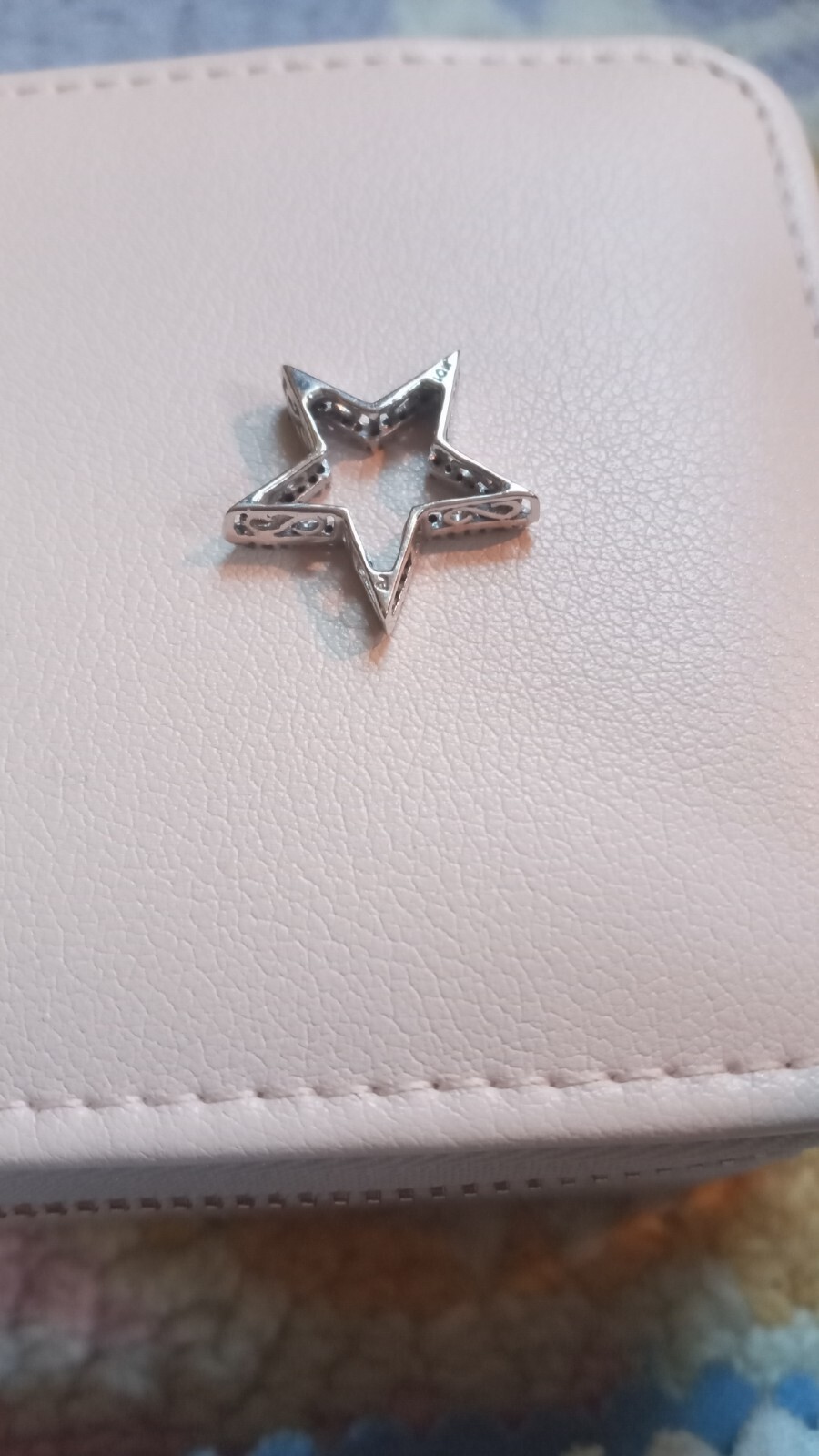 Macy's 10k White Gold 1/4 ctw Diamond Star Pendant - image 3