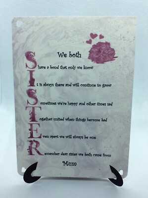 Einzigartige Schwester Staffelei Karte Spruch besondere Familie Liebe Mama Schwester Teilen Sie eine Bindung