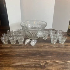 Anchor Hocking Wexford Glass Punch Bowl Set, Set for 18, Entertaining Essentials