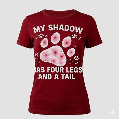 Cat Paw Printed T-shirt, Summer Women's Clothing, Women's Wear, Round-neck Top