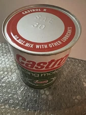 Vintage Castrol “R” Oil Can 1967 Hi Performance Oil Great Graphics Color Lemans